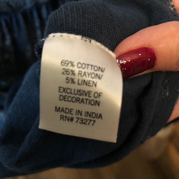 Sonoma Boho Blue Flowy Off the Shoulder Top - Picture 5 of 5